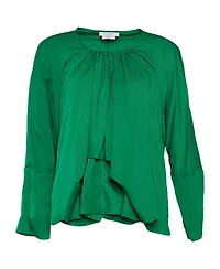 Pre-Owned Givenchy Women's Gathered-Neck Draped Long Sleeve Blouse