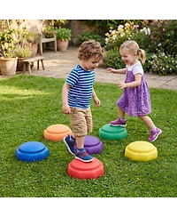 Gymax 6 Piece Stepping Stones for Kids Non-Slip Balance Sensory Toys Indoor Outdoor