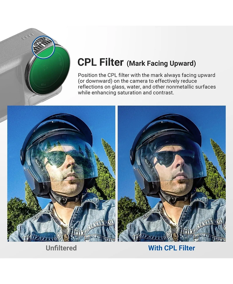 Neewer FLA01 Camera Lens Accessory with ND8, Cpl for select Dji Osmo Action models