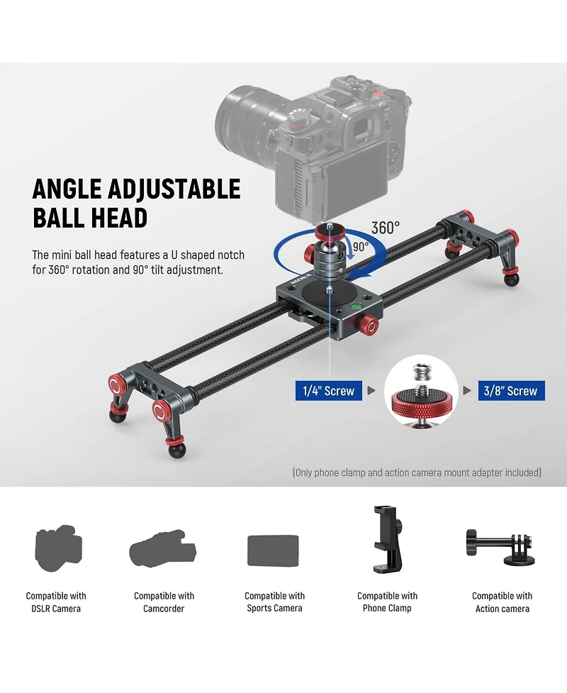 Neewer CS1M Camera Mounting Accessory with 40cm for select GoPro, Dji and Insta360 action cameras
