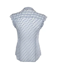 Pre-Owned Love Moschino Women's Fil Coupe Silk Ruffle-Front Top