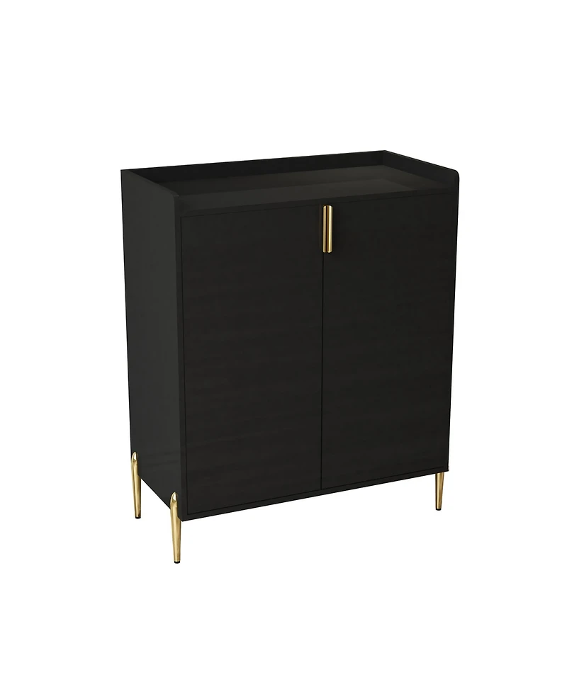 Clihome Modern Wine Bar Cabinet, Adjustable Storage Sideboard Buffet with Rack
