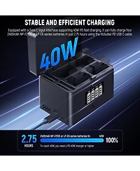 Neewer Nw-ZP4 Camera Battery and Charging Accessory with 2 in, 40W for select Sony Np-f-series devices