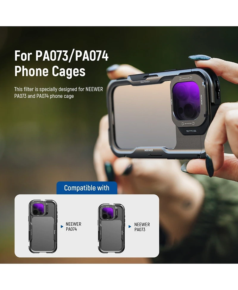 Neewer ND8 Camera Lens Accessory with ND8, ND16, ND32 for select iPhone models