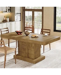 Tribesigns 63 inch Dining Table for 4-6, Farmhouse Wooden Rectangular Dinner Table