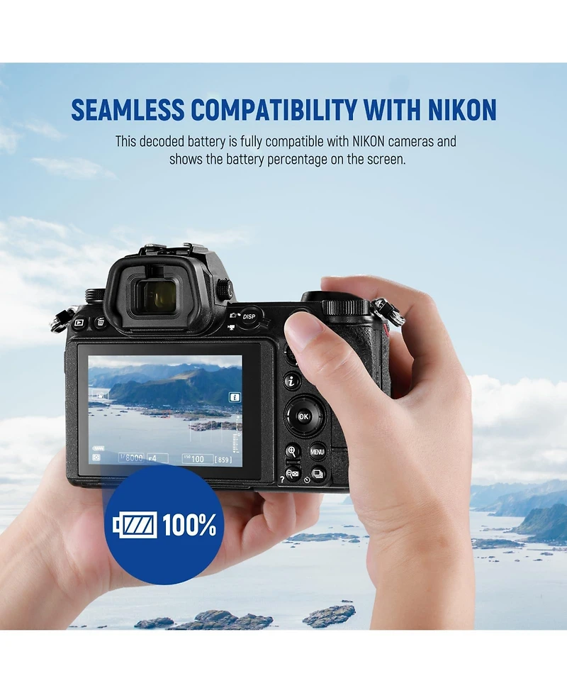 Neewer En- Camera Battery and Charging Accessory with 2400mAh for Nikon Z8 Z7 Z6 Z5 D850 D810 D780