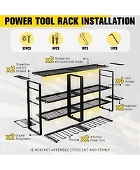 Xdovet Power Tool Organizer Wall Mount Drill Holder Heavy Duty Iron Garage Storage Rack