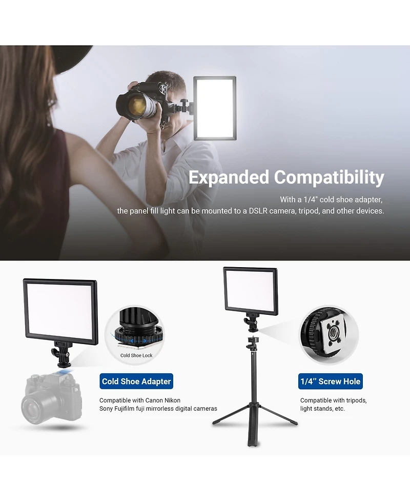 Neewer Nl-120B Camera Tripod with 800Lux, 4000mAh, 5600K