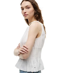 Tommy Hilfiger Women's Smocked Shoulder-Tie Top
