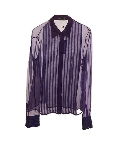 Pre-Owned Versace Women's Sheer Silk Chiffon Blouse