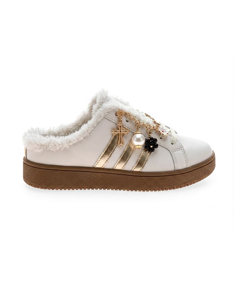 Kensie Girl Girl's (1-13) Fashion Shoes with Lace-Up Style Faux Fur Sneakers