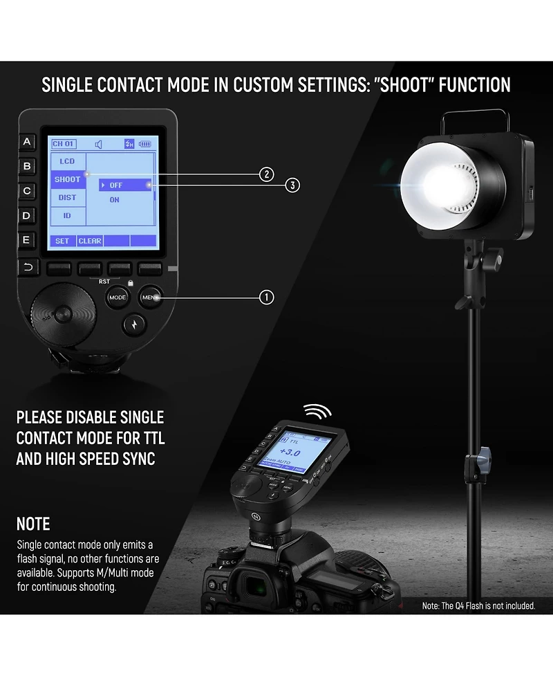 Neewer Q4PRO Camera and Photo Accessory with 400W, Ttl, Hss for Nikon 1/8000s Hss Large Screen Slanted Design 5