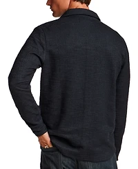 Vintage & Black Men's Slub Terry Button-Down Overshirt Jacket
