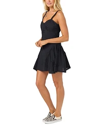 O'Neill Women's Conor Sunshine Eyelet Adjustable Strap Mini Dress