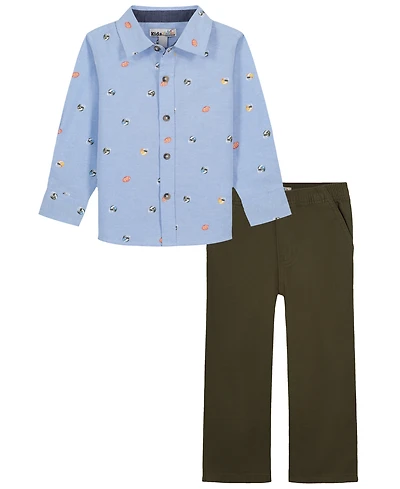 Kids Headquarters Toddler Boys' 2T-5T Woven Shirt and Pants