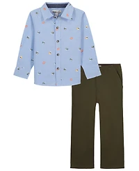 Kids Headquarters Toddler Boys' 2T-5T Woven Shirt and Pants