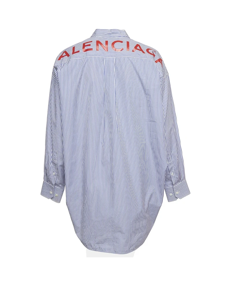 Pre-Owned Balenciaga Women's Striped Cotton Oversized Shirt