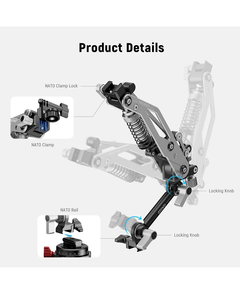 Neewer GA022 Camera Mounting Accessory for Hero 13 12 Dji Pocket 3 Insta360 X5