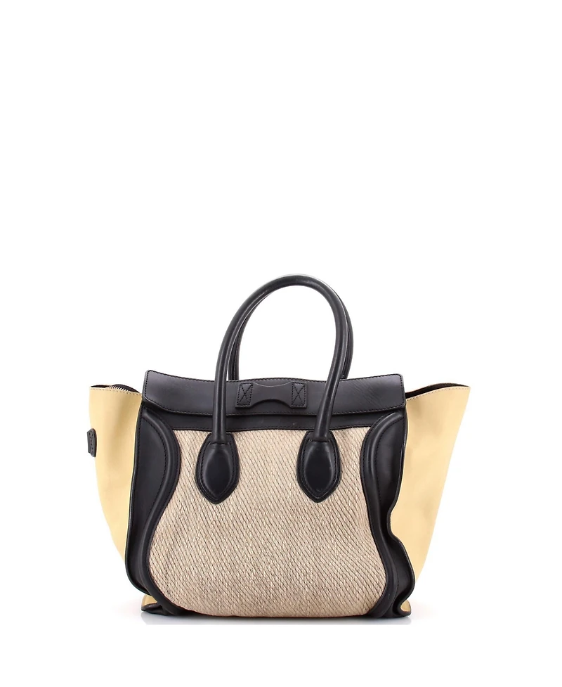 Pre-Owned Celine Mini Tricolor Luggage Bag Canvas and Leather