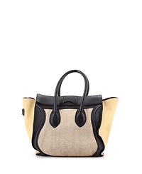 Pre-Owned Celine Mini Tricolor Luggage Bag Canvas and Leather