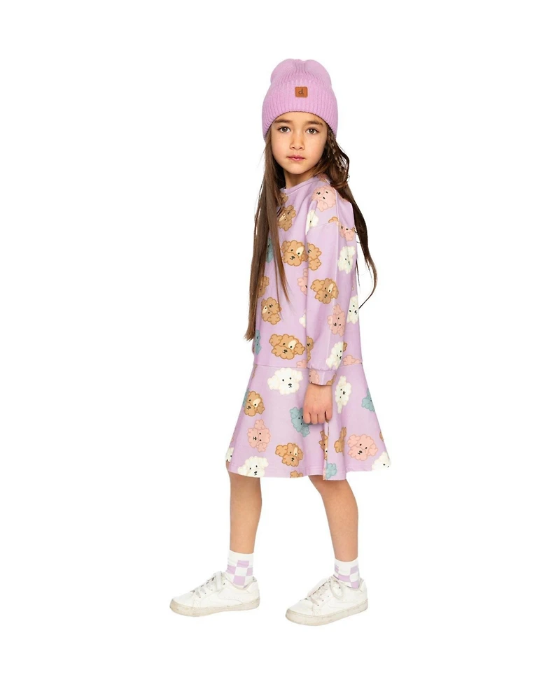 Deux par Toddler Girl 2T -5T French Terry Dress Poodle Print