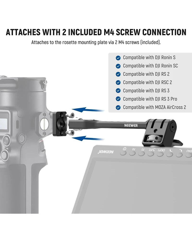 Neewer GA005 Camera Mounting Accessory with 4 Inches for Dji RS4 Pro RS3 RS2 RSC2 Zhiyun Crane