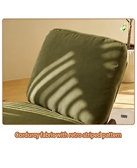 Rainsken Comfortable Glider Rocking Chair, Upholstery corduroy fabric Accent Chairs, Solid Wood Frame, for Living Room Bedroom Sunroom Outdoor