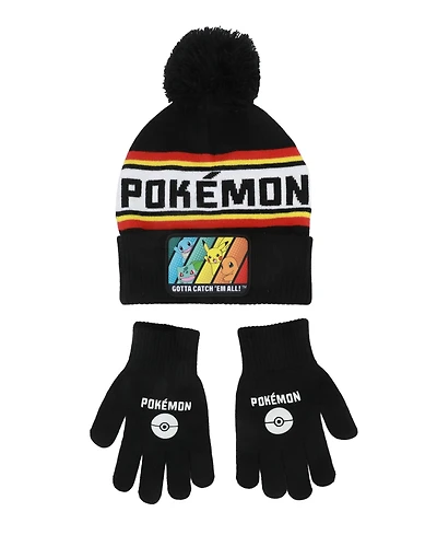 Pokemon Boys' and Girls' Graphic Hat and Gloves, 2-Piece Set