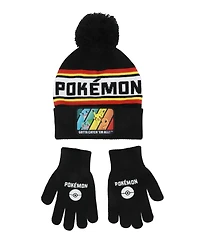 Pokemon Boys' and Girls' Graphic Hat and Gloves, 2-Piece Set