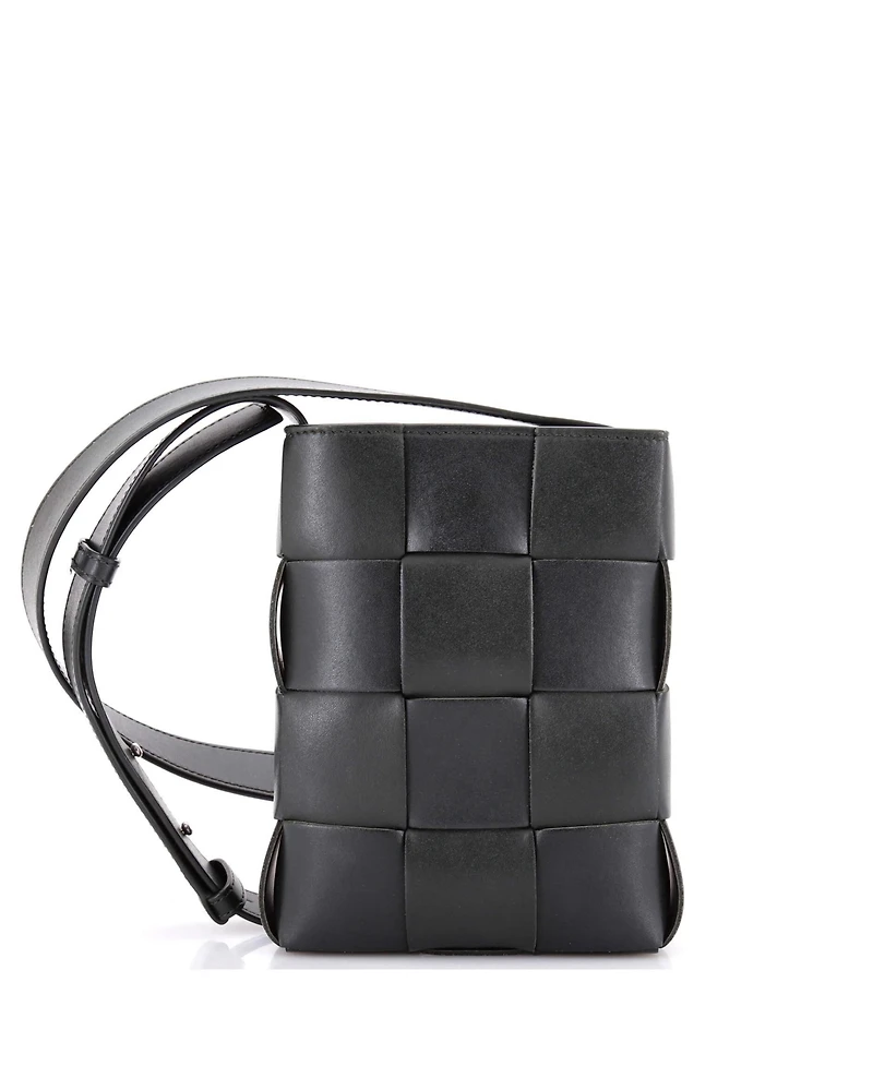 Pre-Owned Bottega Veneta Cassette Phone Holder Crossbody Bag Maxi Intrecciato Leather