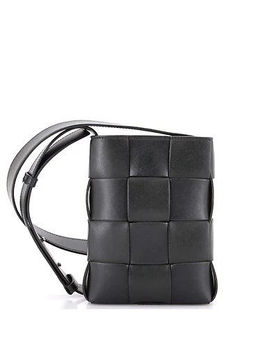 Pre-Owned Bottega Veneta Cassette Phone Holder Crossbody Bag Maxi Intrecciato Leather