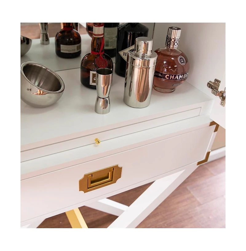 Augusta Home Campaign Tall Bar Cabinet with Storage