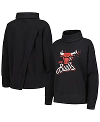 LevelWear Women's Black Chicago Bulls Sunset Pullover Sweatshirt