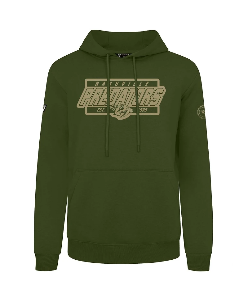LevelWear Men's Olive Nashville Predators Podium Pullover Hoodie
