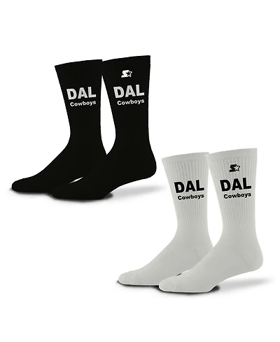 Starter Men's and Women's 2-Pack Black/White Dallas Cowboys Assist Socks