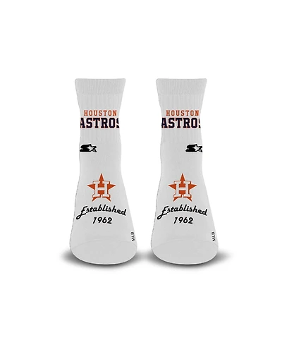 Starter Men's and Women's White Houston Astros Established Stencil Quarter Socks