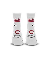 Starter Men's and Women's White Cincinnati Reds Established Stencil Quarter Socks