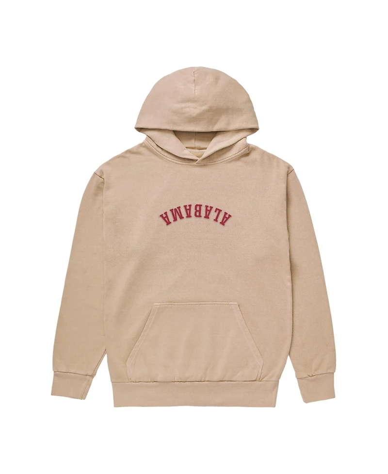 Uscape Apparel Men's Tan Alabama Crimson Tide Upside Down Embroidered Vintage Heavyweight Hoodie