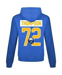 LevelWear Men's Tage Thompson Royal Buffalo Sabres Relay Name & Number Long Sleeve Hooded T-Shirt