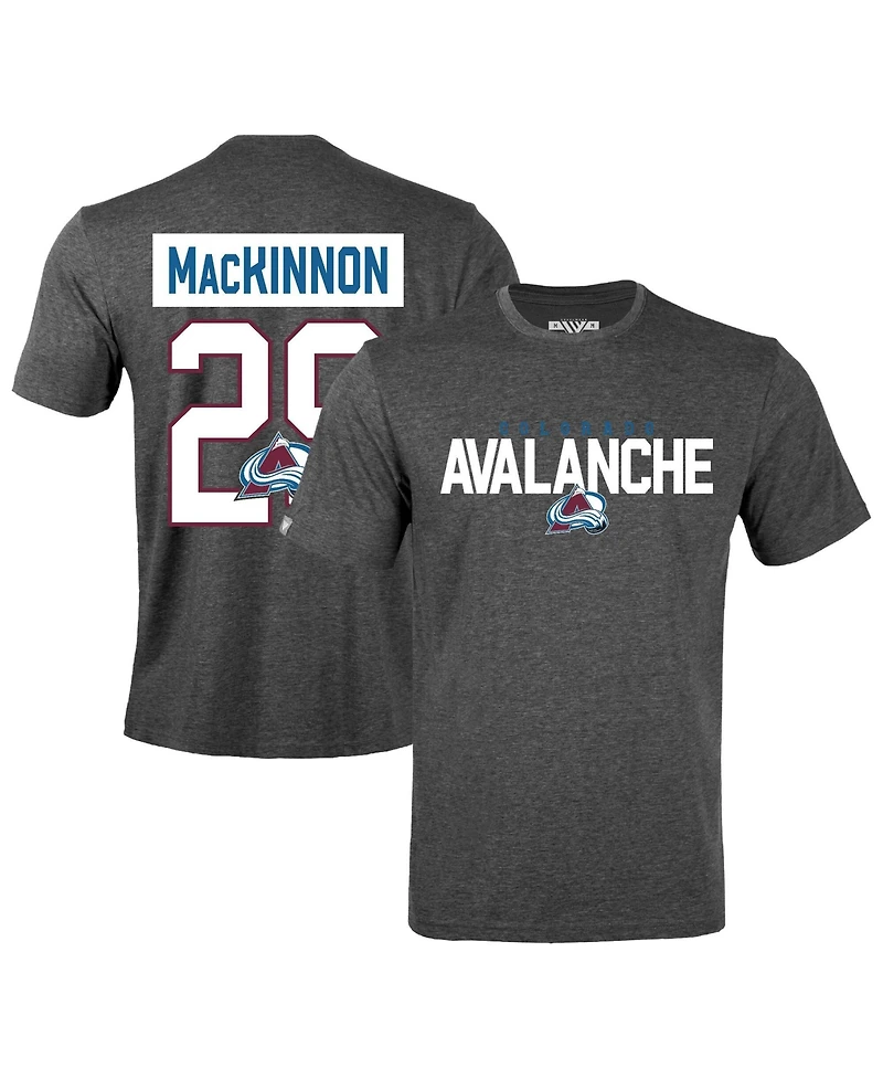LevelWear Men's Nathan MacKinnon Gray Colorado Avalanche Richmond Name & Number T-Shirt
