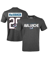 LevelWear Men's Nathan MacKinnon Gray Colorado Avalanche Richmond Name & Number T-Shirt