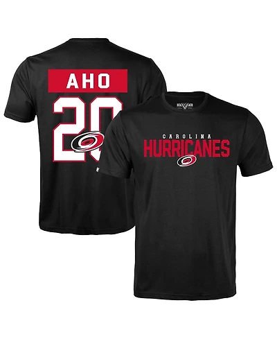 LevelWear Men's Sebastian Aho Black Carolina Hurricanes Richmond Name & Number T-Shirt