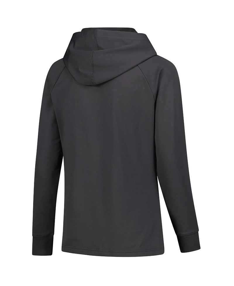 LevelWear Women's Connor Bedard Charcoal Chicago Blackhawks Impression Name & Number Raglan Hoodie