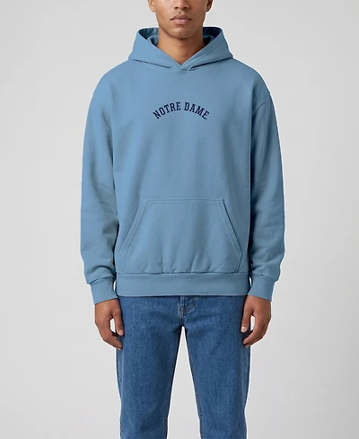 Uscape Apparel Men's Light Blue Notre Dame Fighting Irish Upside Down Embroidered Vintage Heavyweight Hoodie