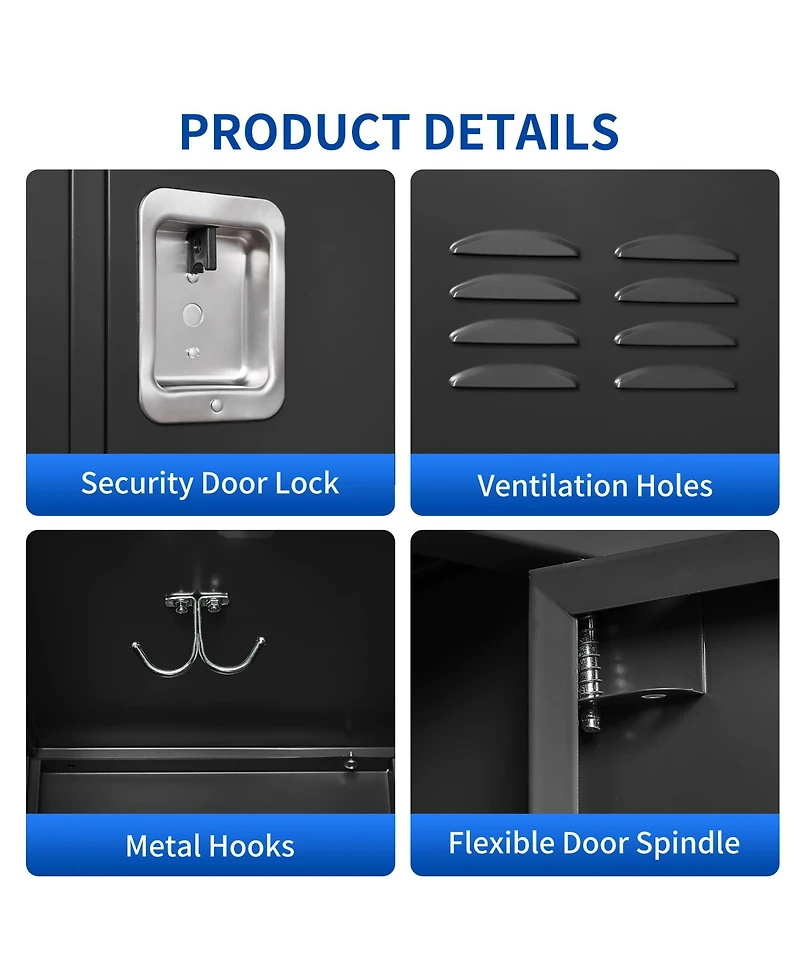 Viyet 72"H 9-Door Metal Locker Cabinet - Secure Multi-Compartment Storage