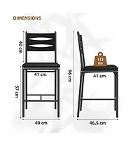 gaomon Set of 4 Bar Stools, Faux Leather Upholstered Counter Height Barstools with Back, Footrest and Thick Cushion for Kitchen Island