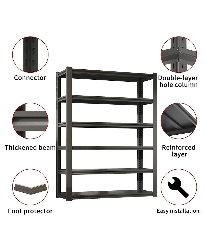 Viyet 82"H 6-Tier Metal Shelving