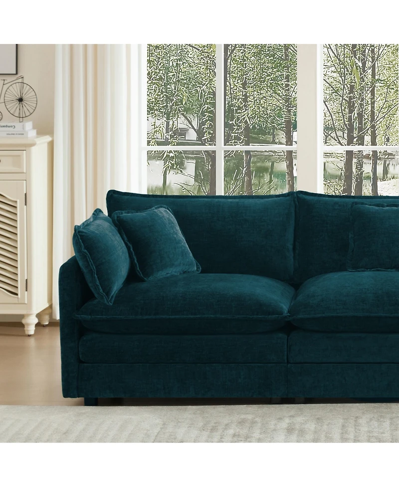 Boyel Living Free Combination Comfy Upholstery Modular Sectional Sofa With Reversible Ottoman