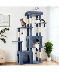 homfan 61'' Cat Tree for Large Cats, Heavy-Duty Tower with Perch and 2 Condos, Multi-Level Furniture Maine Coon, Sisal Scratching Posts & Toys