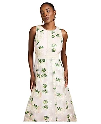 Coast Women's Embroidered Mesh Lace Skirted Midi Dress
